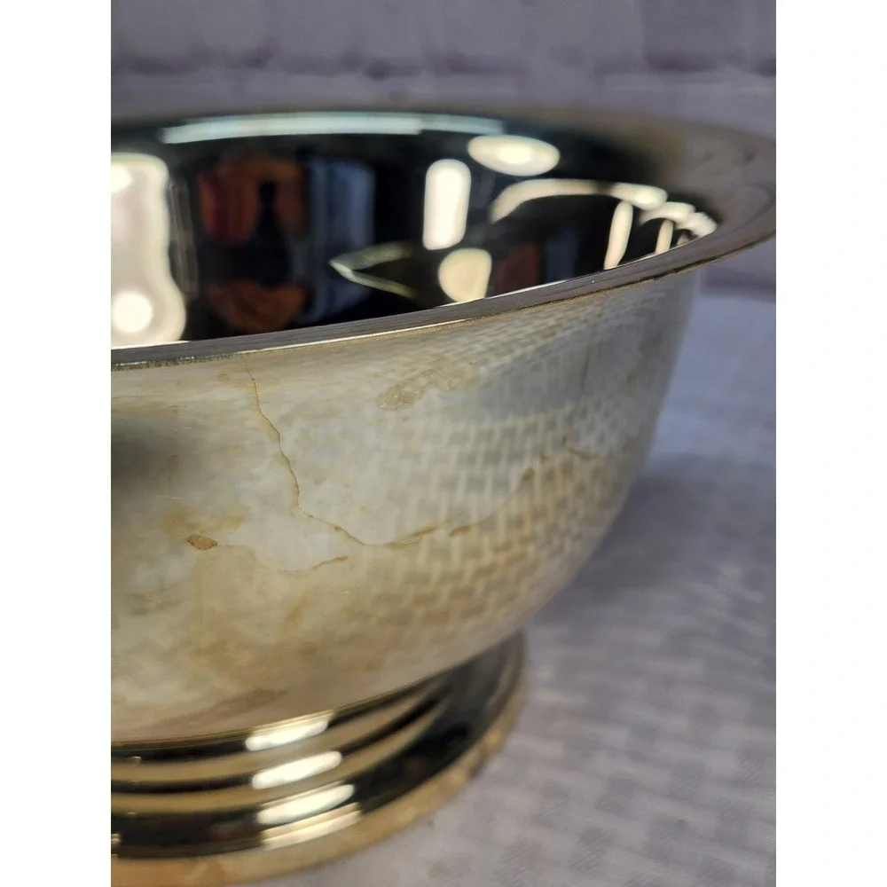 EPCA Bristol Silverplate Serving Bowl by Poole Antique Tarnished Decor